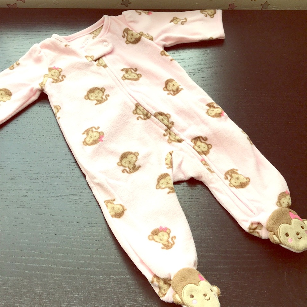 Pink monkey onsie
